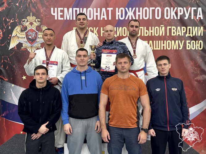 Росгвардейцы из Волгоградской области стали призерами чемпионата Южного округа Росгвардии по рукопашному бою