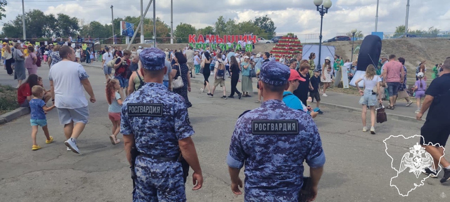 Сотрудники вневедомственной охраны успешно обеспечили порядок и безопасность на масштабном ежегодном XVII Арбузном Фестивале в городе Камышине